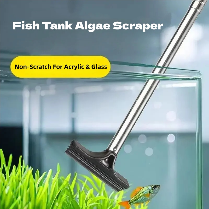 Marine Aquarium Glass Scraper - Grattoir télescopique pour algues d'aquarium, tête