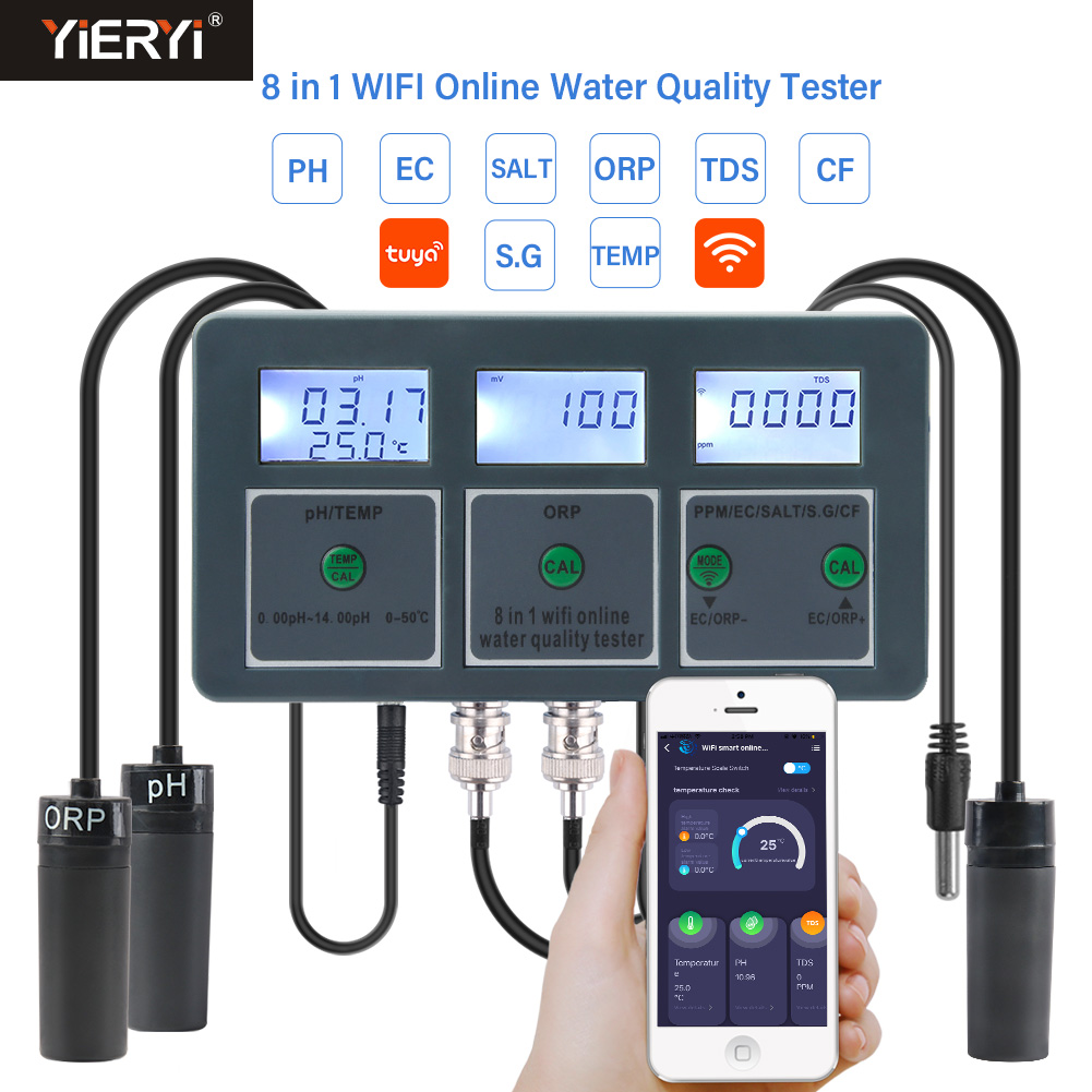 Marine Aquarium Water Analyzer - WiFi Tuya Smart PH mètre enregistreur