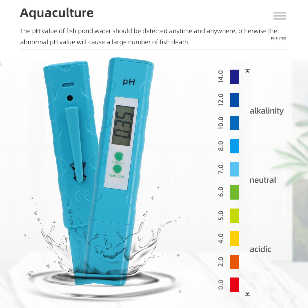 Marine Aquarium Water Analyzer - pH-mètre de poche pour aquarium, stylo,