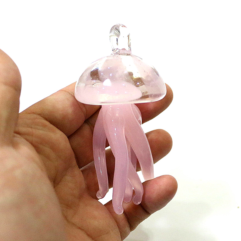 Marine Aquarium Europe - Pendentif en verre de méduse rose