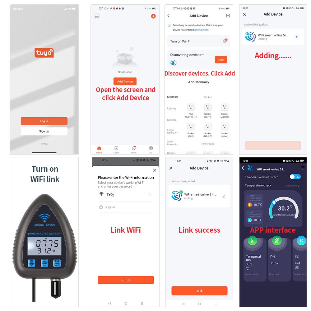 Tuya WiFi 5 en 1 compteur de q - Marine Aquarium Water Analyzer avis et prix