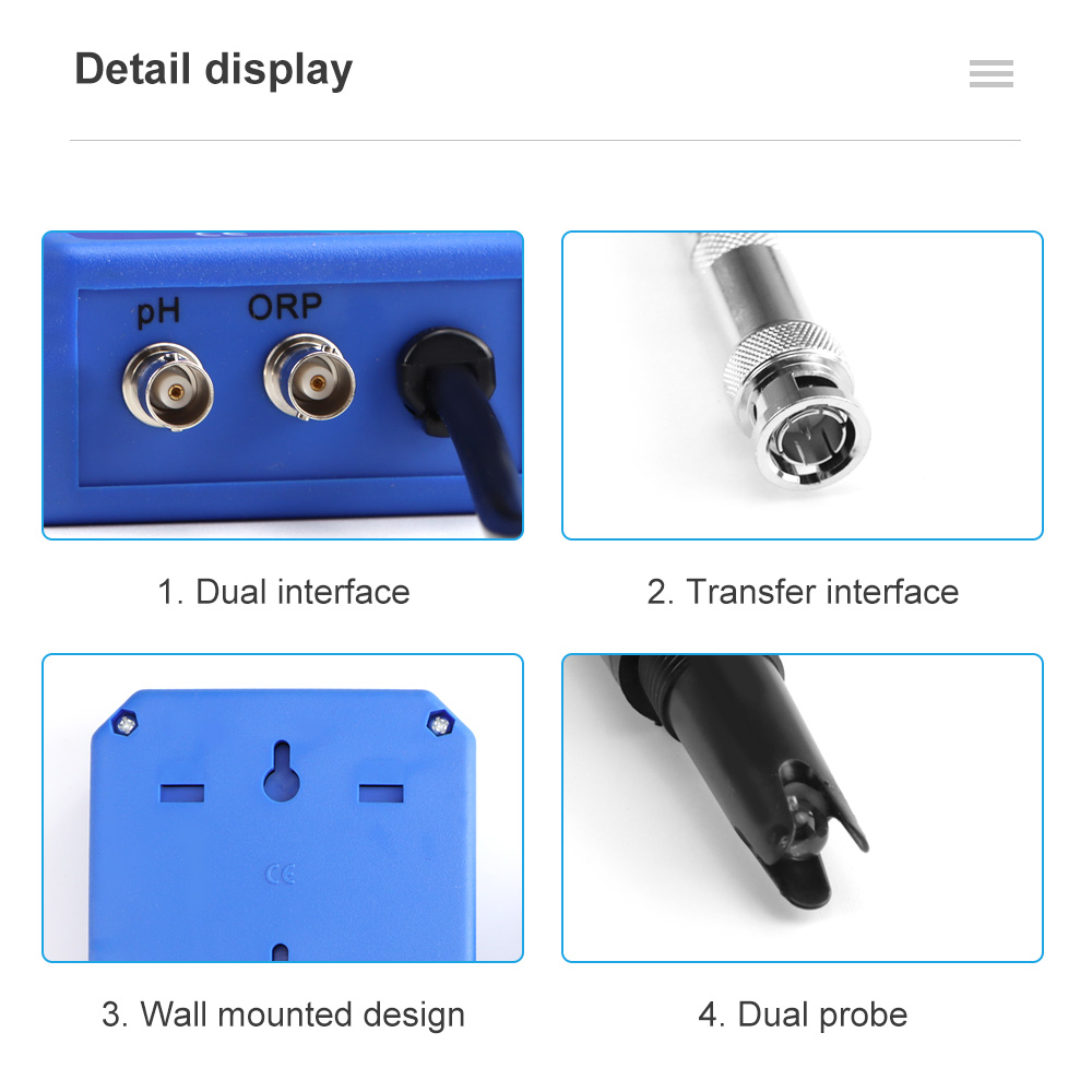 Contrôleur PH ORP 2 en 1, sond - Marine Aquarium Water Analyzer avis et prix