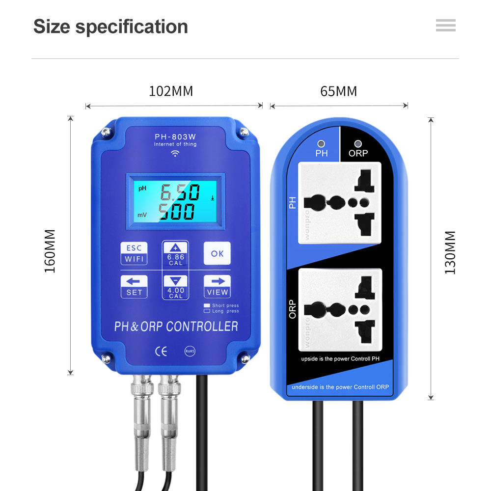Contrôleur PH ORP 2 en 1, sond - Marine Aquarium Water Analyzer avis et prix