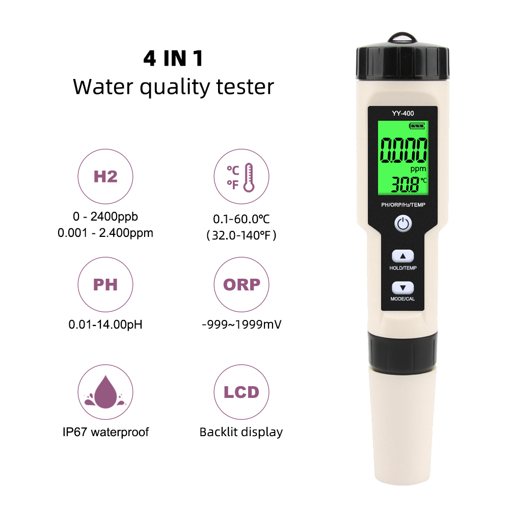 4 en 1 YY-400 PH/ORP/H2 & TEM  - Marine Aquarium Water Analyzer avis et prix
